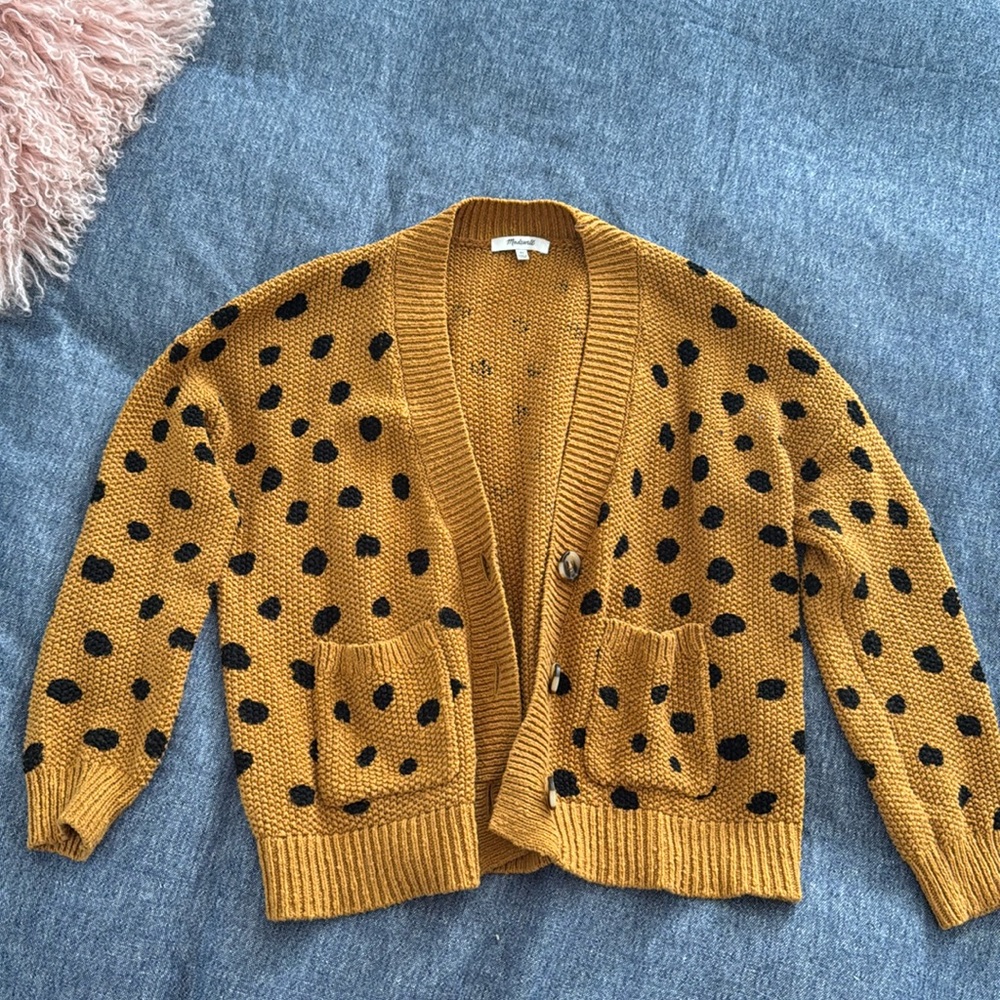 Madewell polka dot cardigan